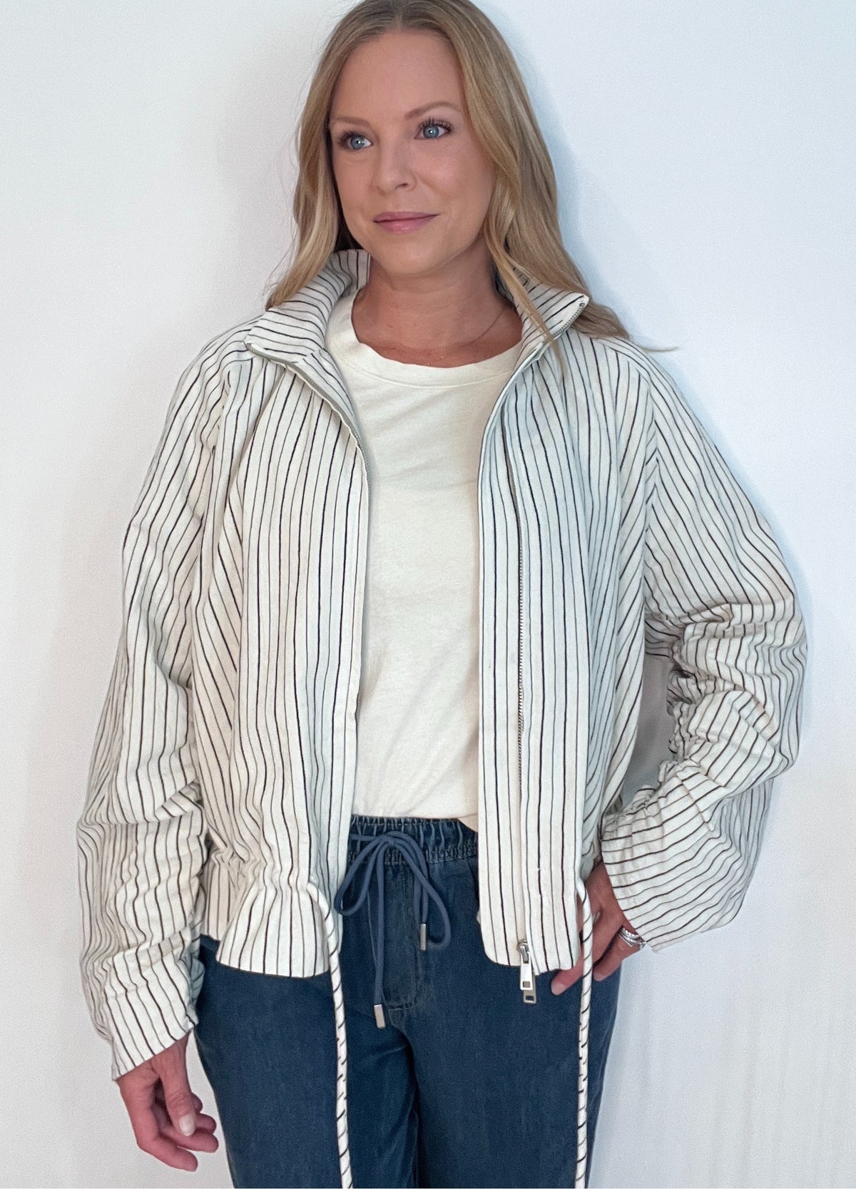 Lexington Cotton Jacket-Cream/Black