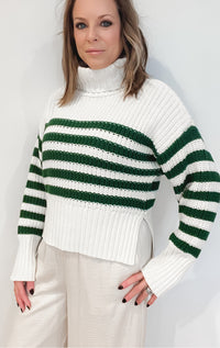 Evergreen Stripe Sweater￼ -Final Sale