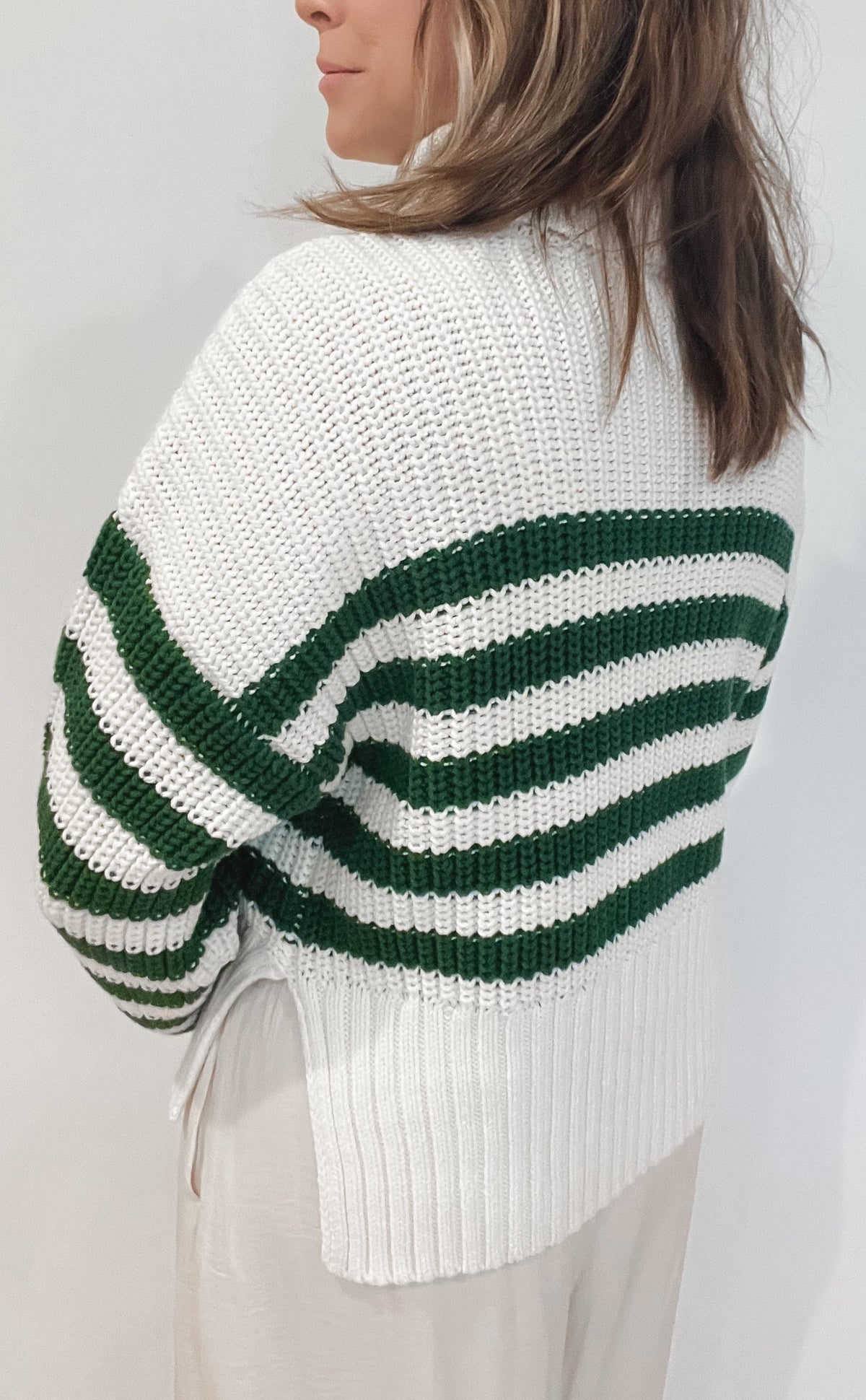 Evergreen Stripe Sweater￼ -Final Sale
