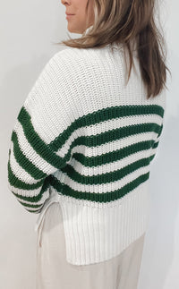 Evergreen Stripe Sweater￼ -Final Sale