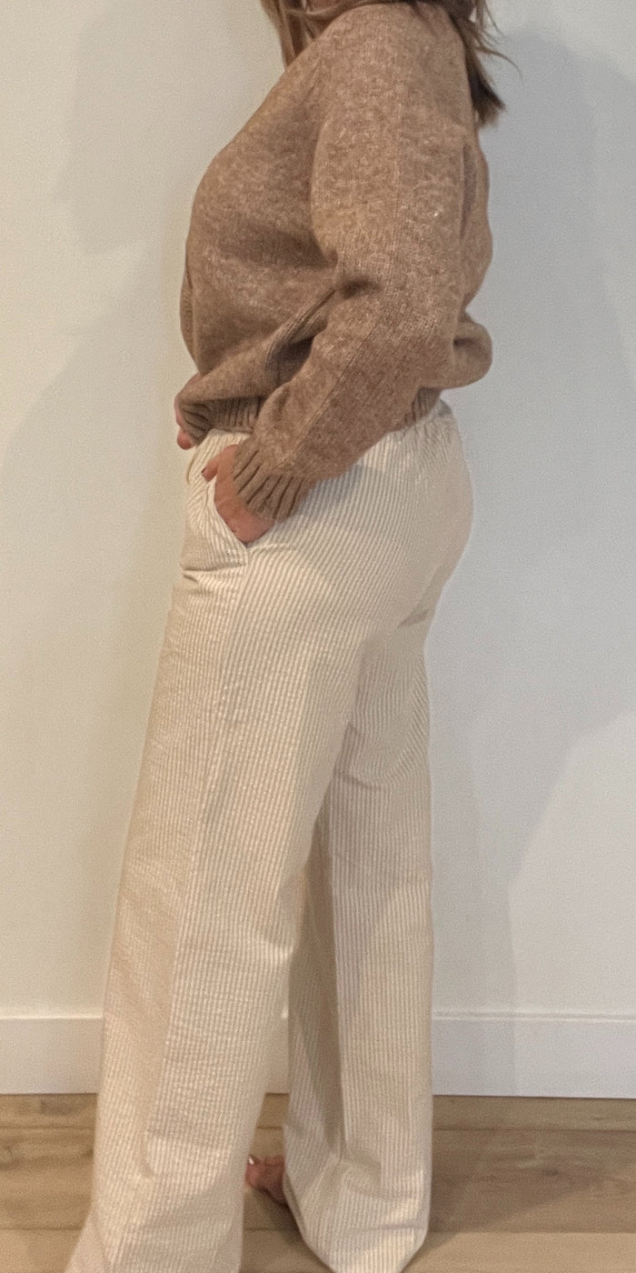 Hannah Stripe Cotton Pant -Final Sale
