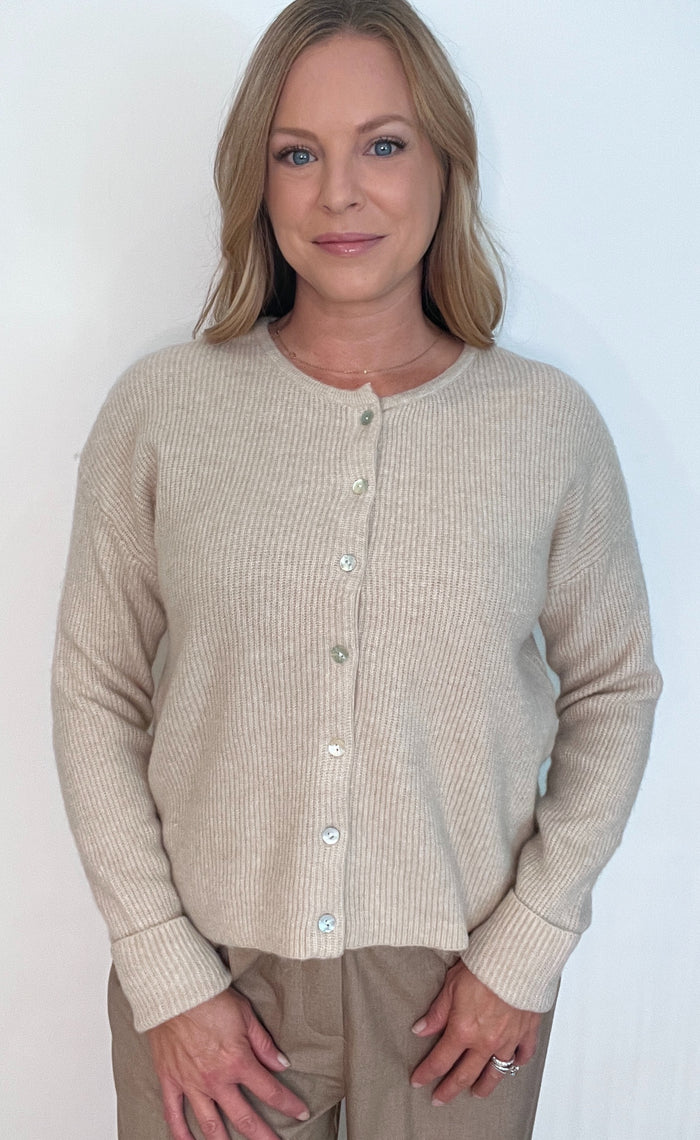Easy Form Cardigan-Beige