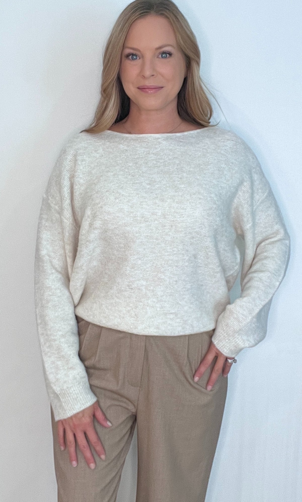 The Modern Boatneck Sweater-Ivory