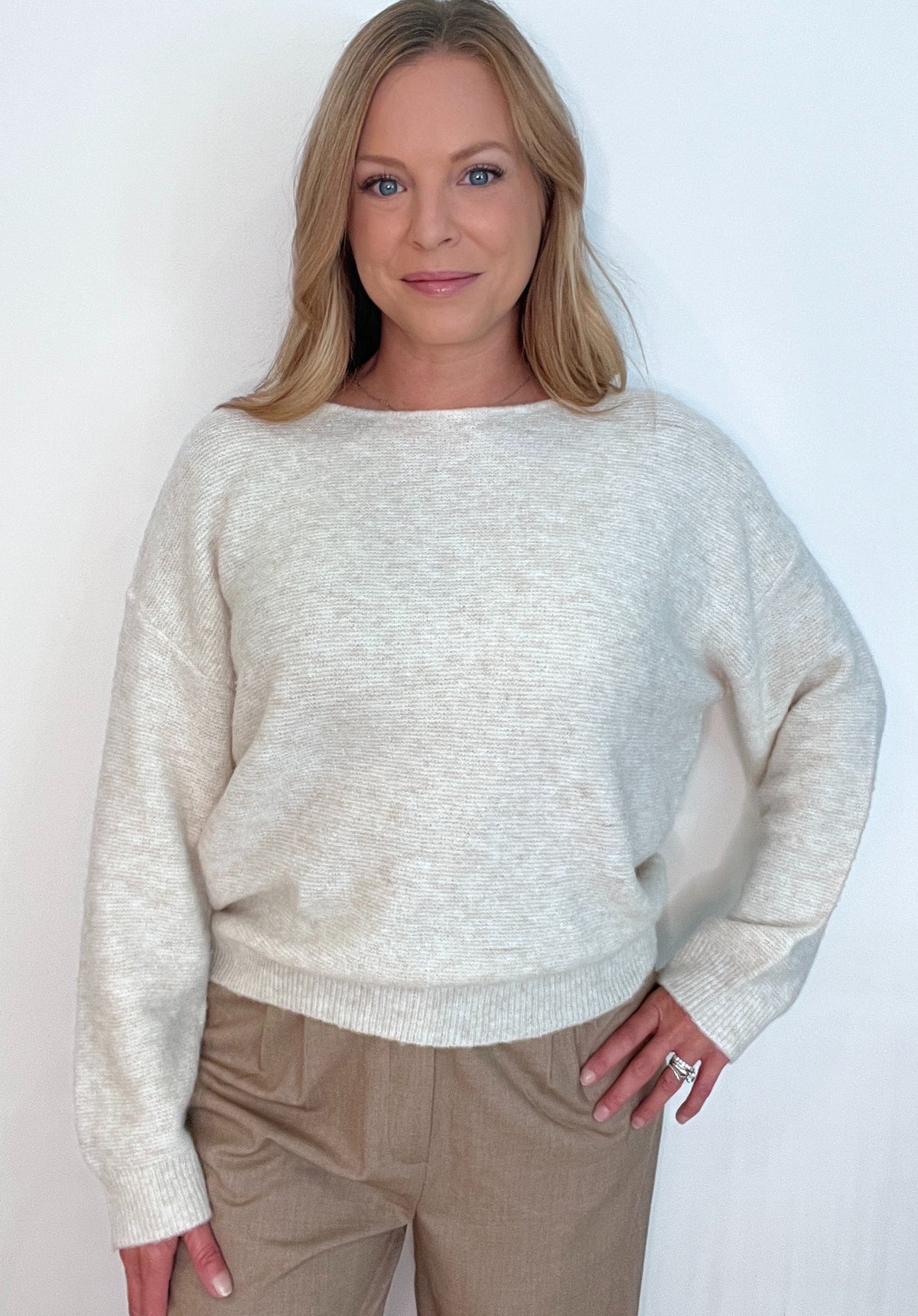 The Modern Boatneck Sweater-Ivory