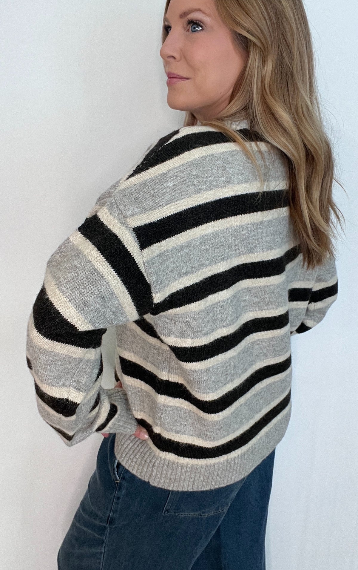 Timeless Knit Sweater- Grey/Brown