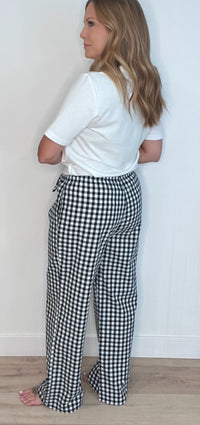 The Gingham Lounge Pant-Navy/White