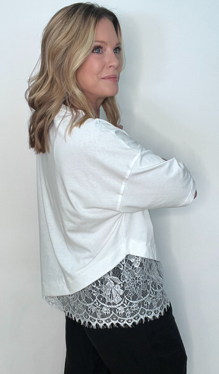 The Lacey Cotton Tee-White