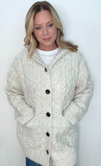 The Cozy Cable Hoodie-Cream