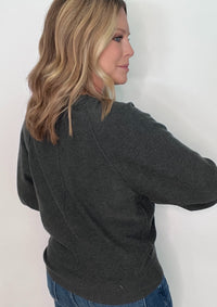 The Cashmere Henley-Charcoal