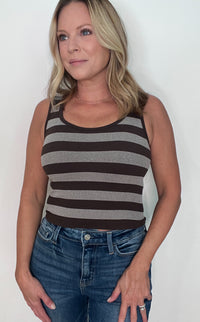 The Harborline Padded Tank-Coffee Bean