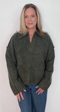 The Lodge Sweater-Dark Olive