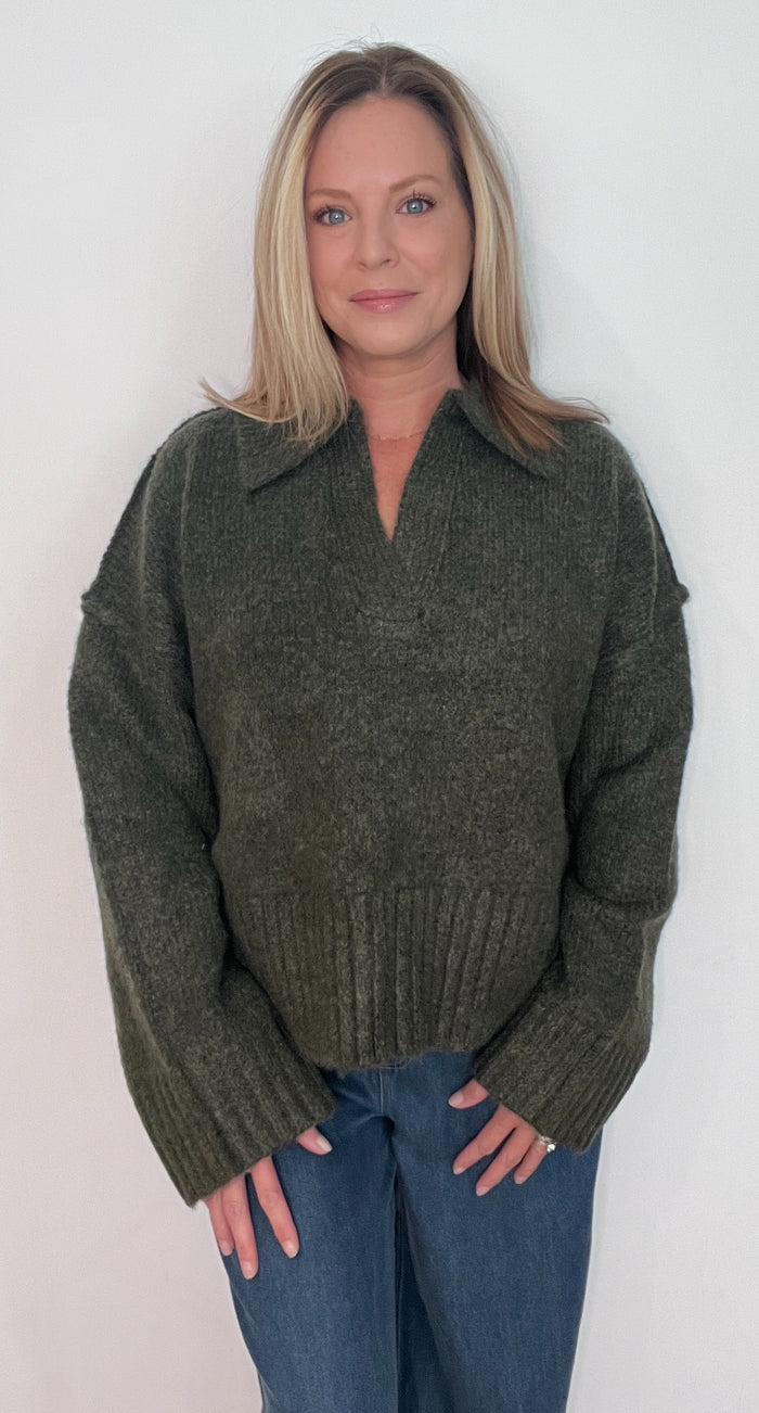 The Lodge Sweater-Dark Olive