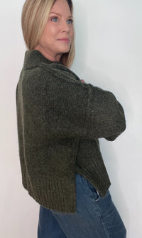 The Lodge Sweater-Dark Olive