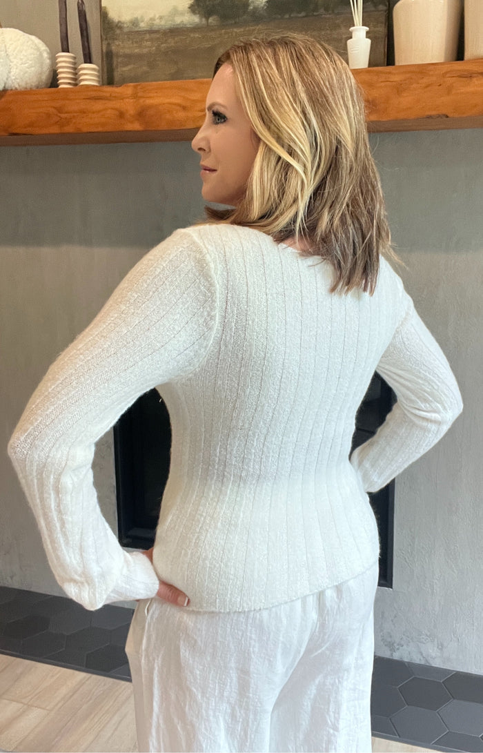 Flurry Ribbed Sweater-Off White-Final Sale