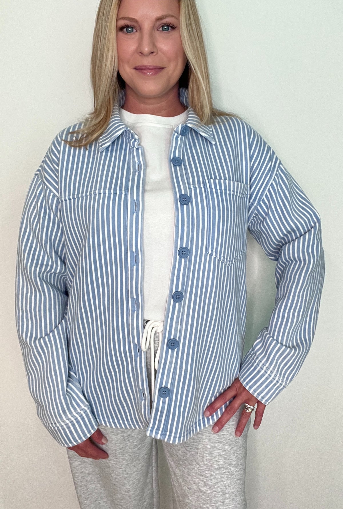 Seaside Layer Jacket-Blue/White
