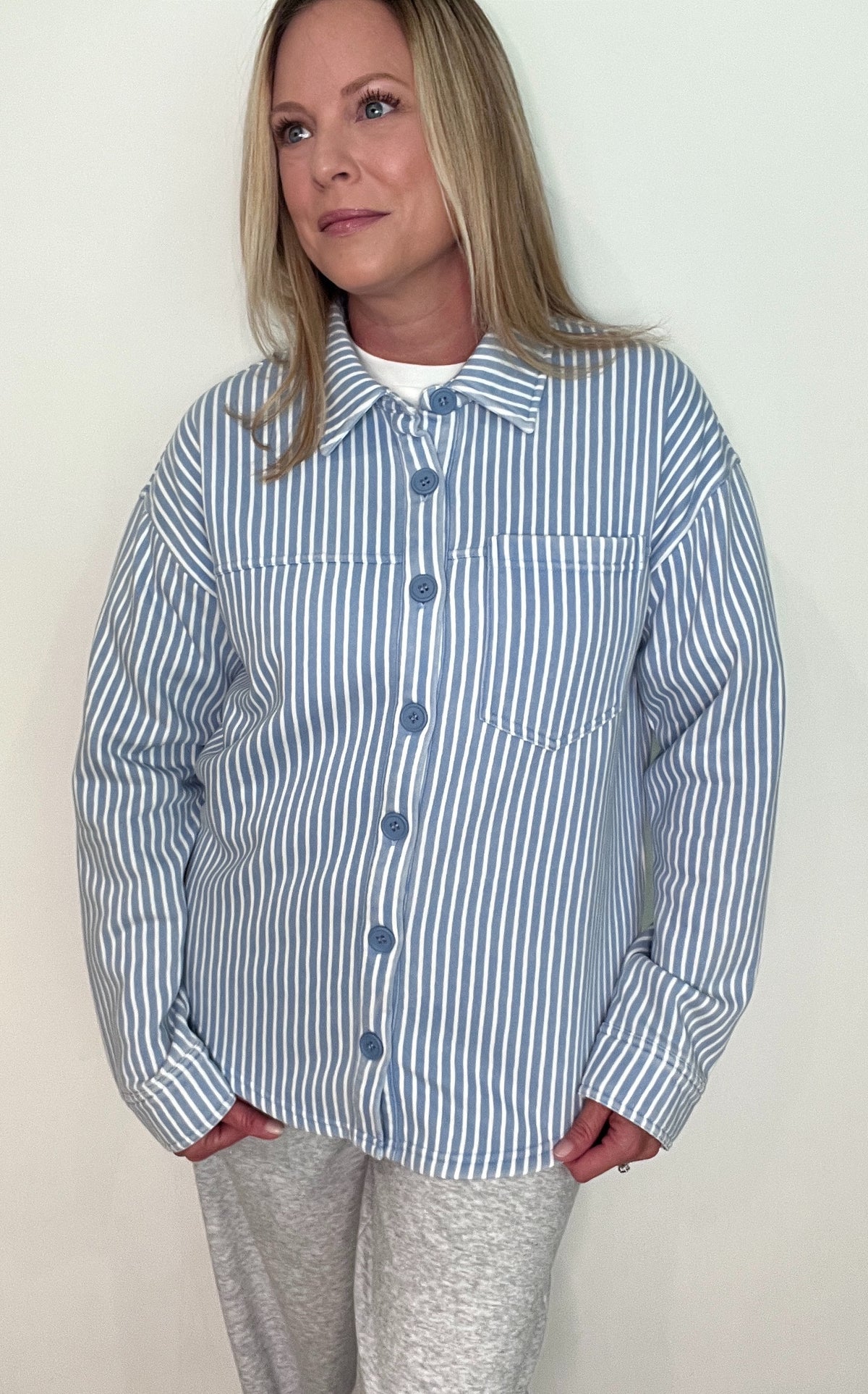 Seaside Layer Jacket-Blue/White