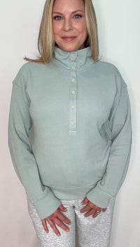 Easywear Mockneck Henley-Cloud Blue