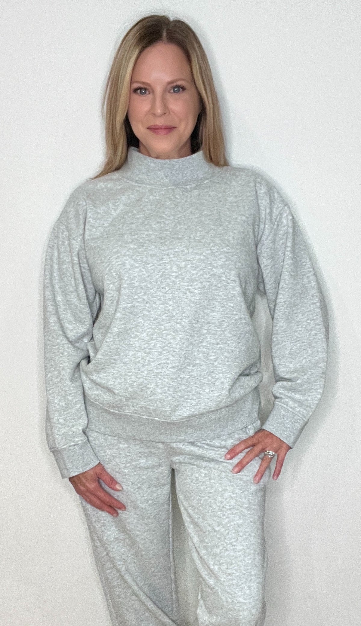 Ashford Mockneck Sweatshirt-Heather Grey