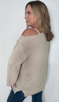 Pinecrest One Shoulder Sweater-Oatmeal