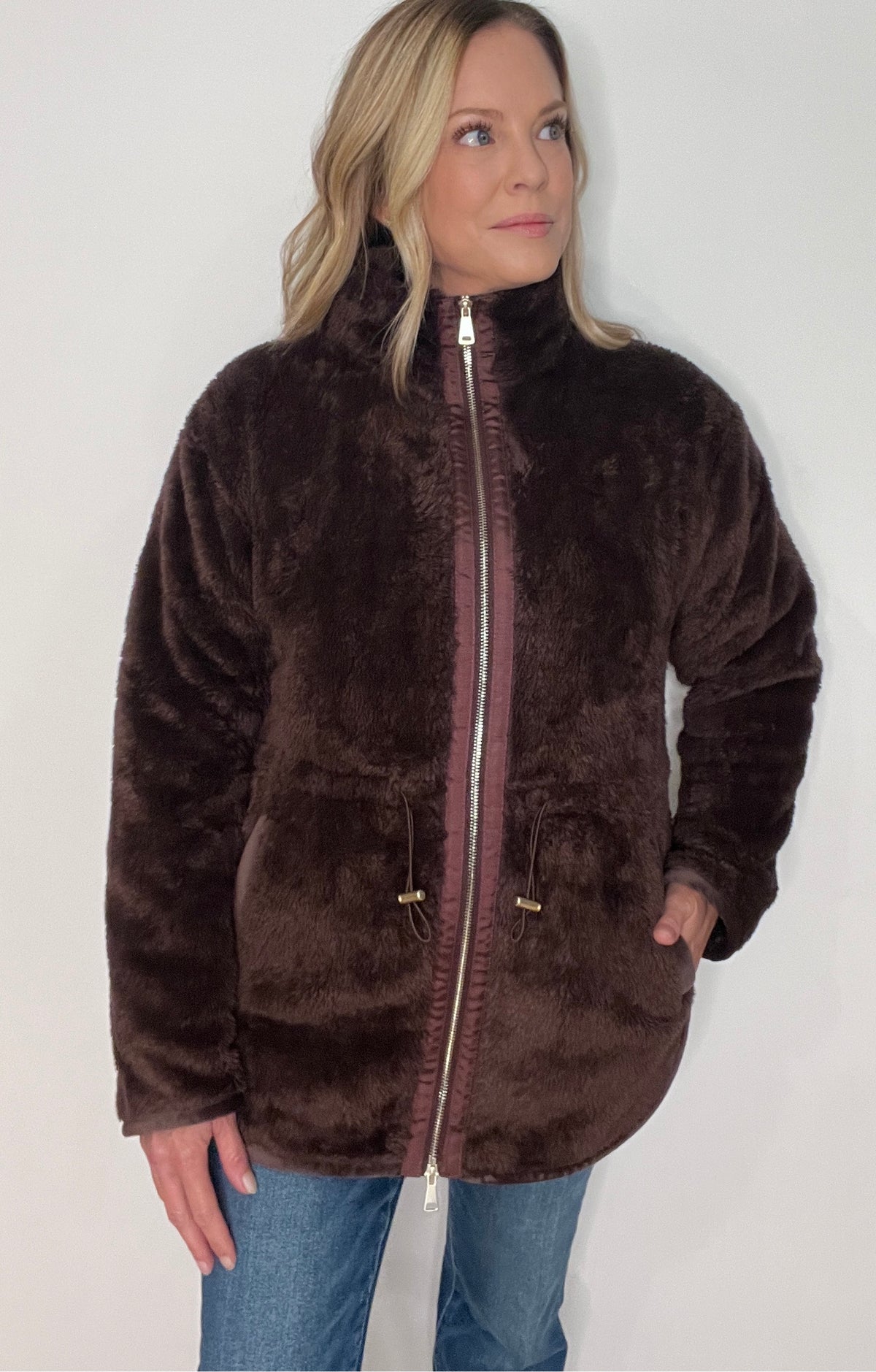 The Cozy Plush Jacket-Espresso