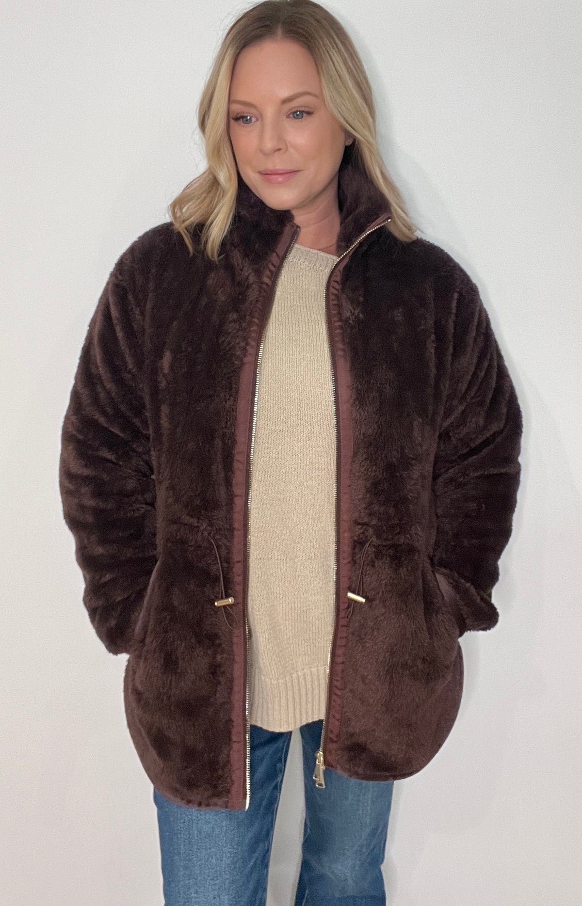 The Cozy Plush Jacket-Espresso