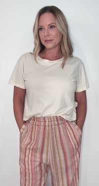 Harvest Days Pants-Beige/Pink