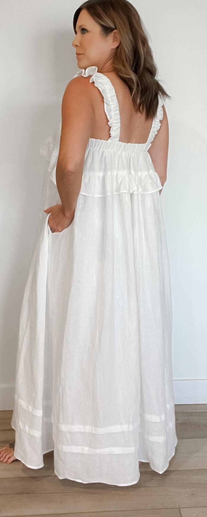 Cape Cod Linen Maxi Dress-Final Sale
