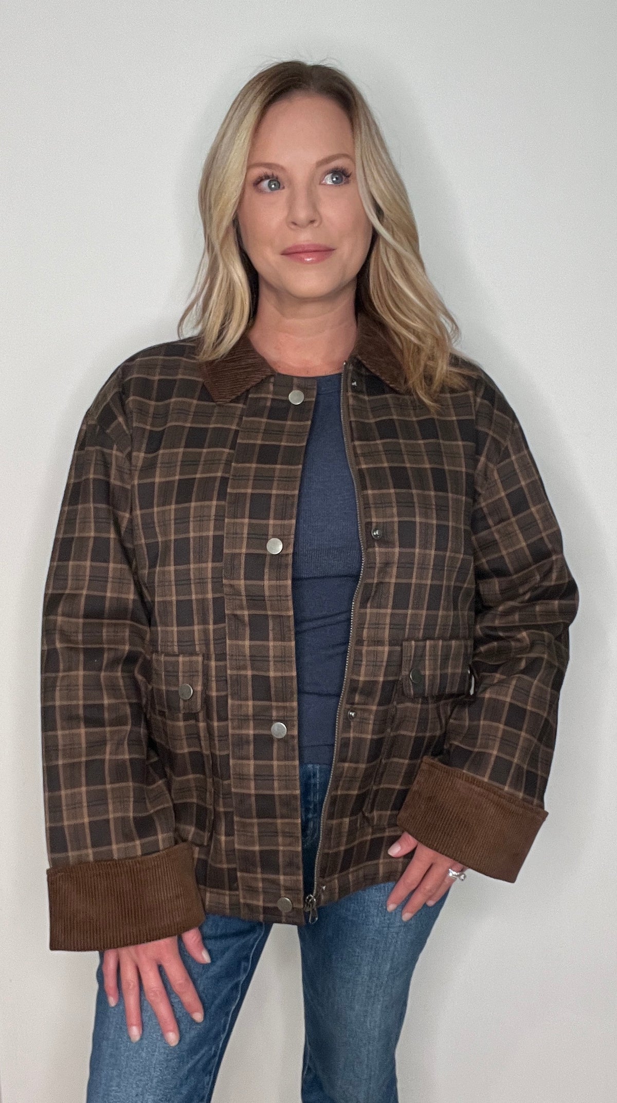 Woodlands Plaid Jacket-Brown Plaid