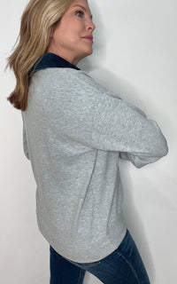 Northwoods Pullover-Heather Grey/Denim