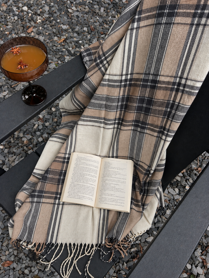 Classic Plaid Throw-Brown/Cream