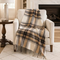 Classic Plaid Throw-Brown/Cream