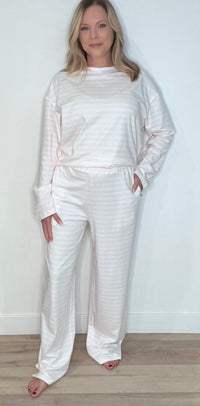 The Weekend Pants-Blush/White