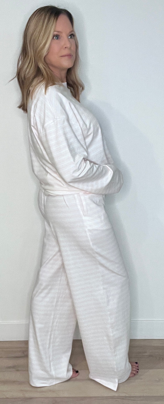 The Weekend Pants-Blush/White