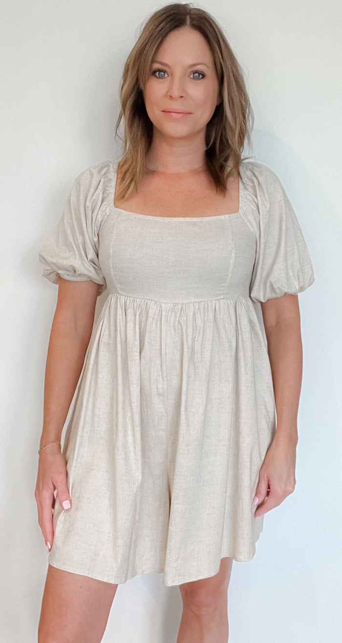 Sand Dune Linen Romper-Final Sale