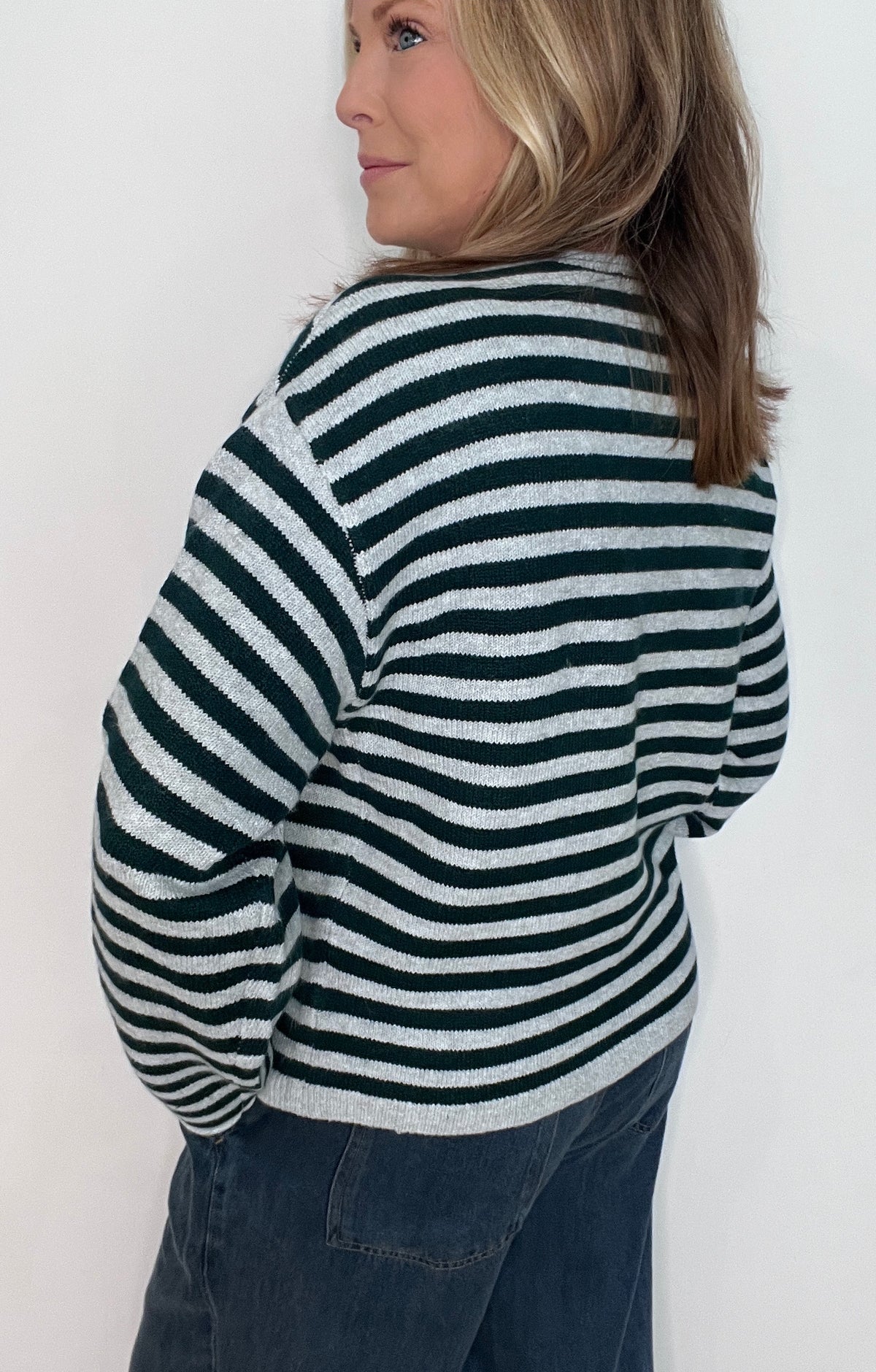 The Forest Lane Cardigan-Pine/Grey
