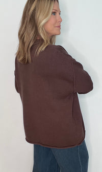 Boyfriend Oversized Sweater-Chocolate