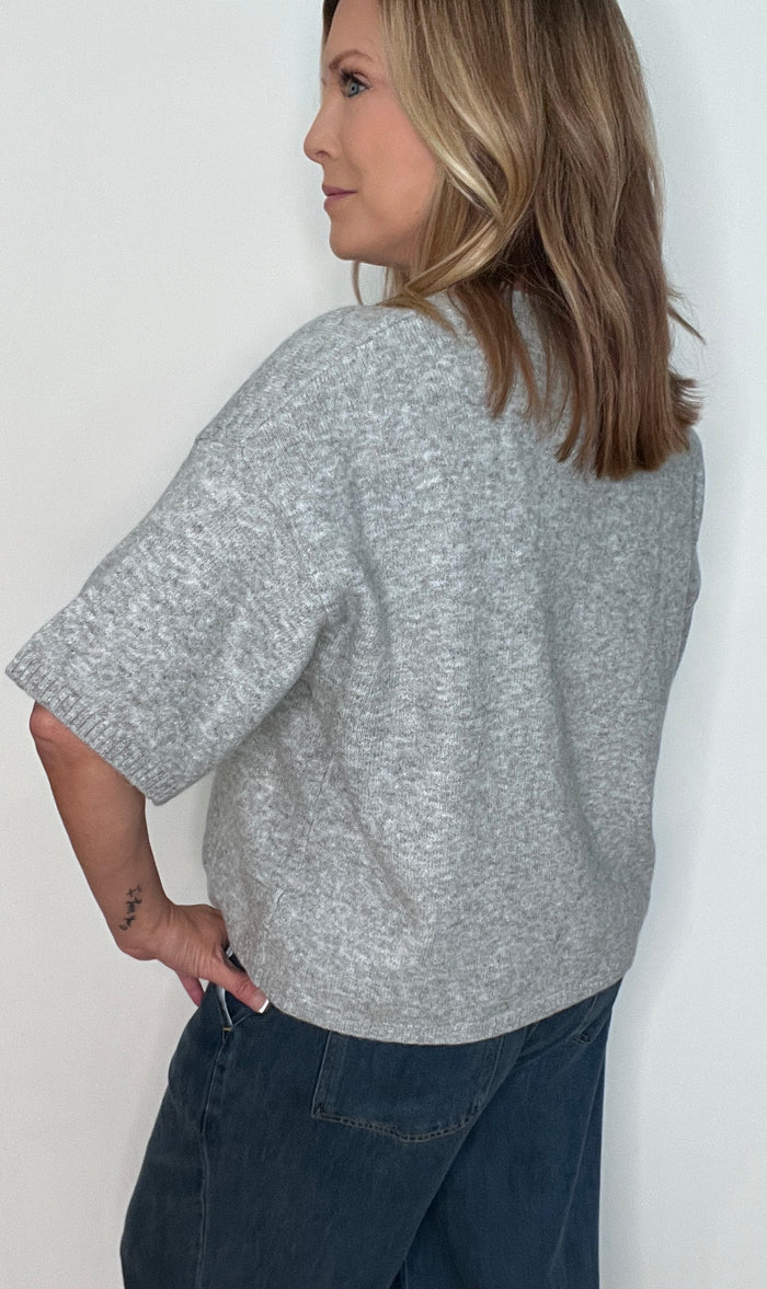 Oakley Knit Top-Heather Grey