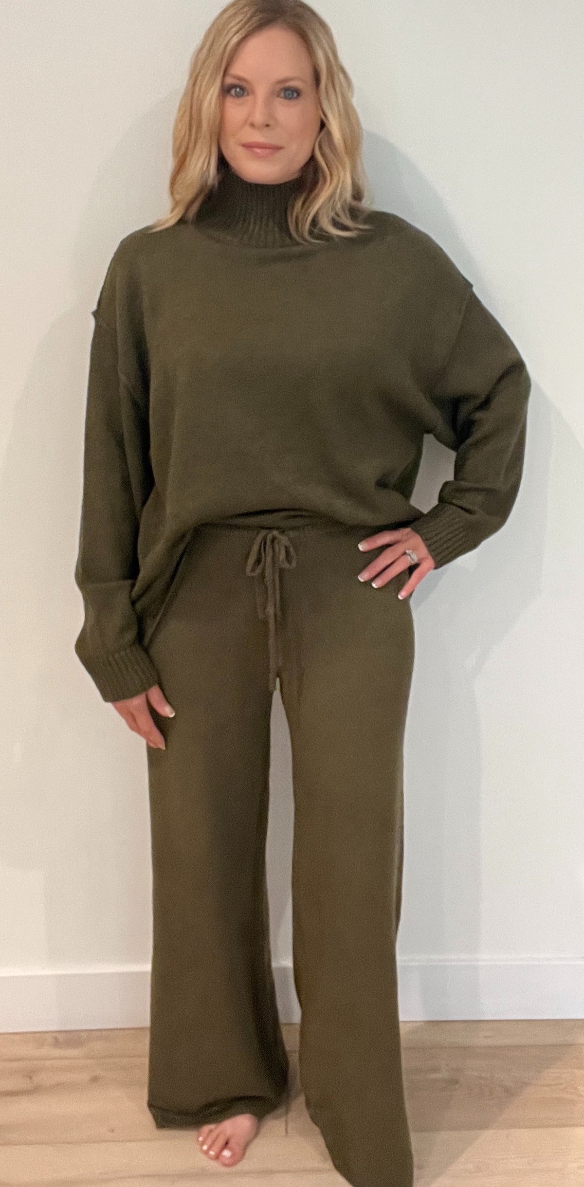 Olivia Knit Pant-Olive-Final Sale