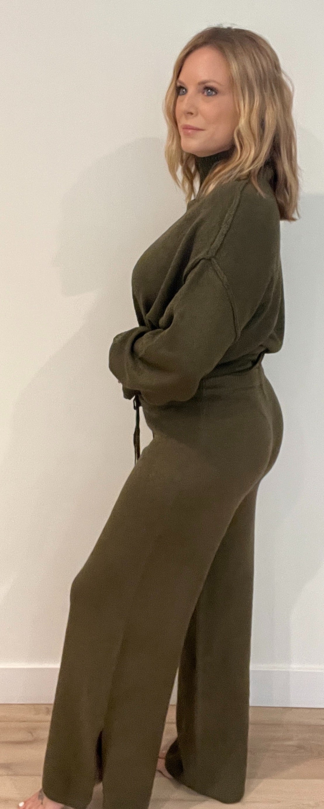 Olivia Knit Pant-Olive-Final Sale