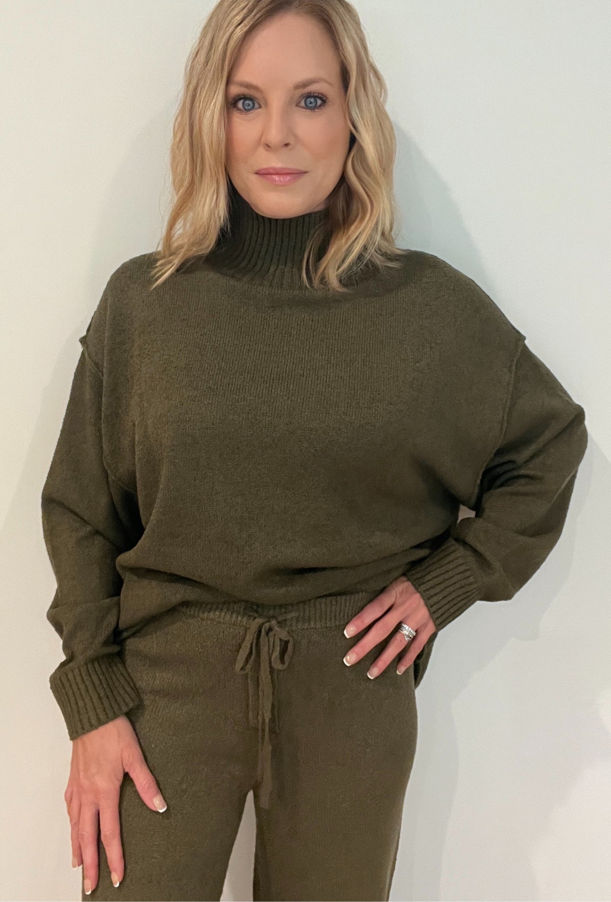 Olivia Knit Pant-Olive-Final Sale
