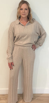 Birchbend Ribbed Pants-Beige-Final Sale