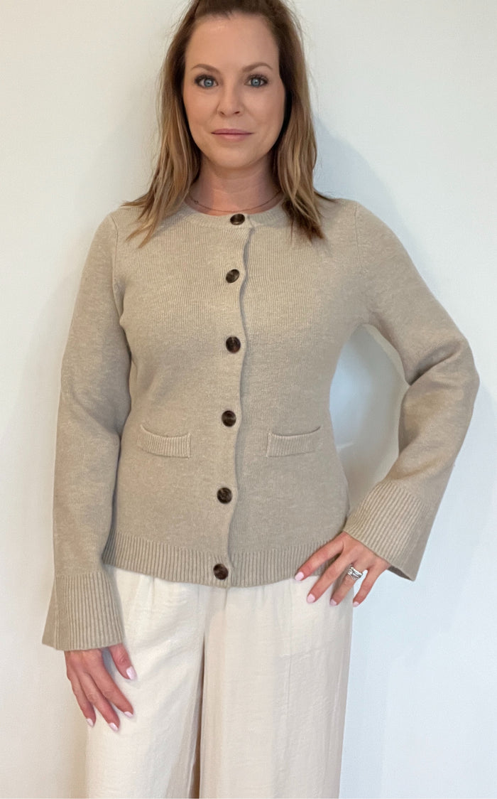 Tyler Cardigan-Beige-Final Sale