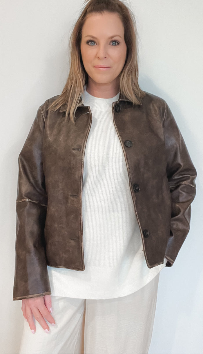 The Murphy Jacket-Washed Brown-Final Sale