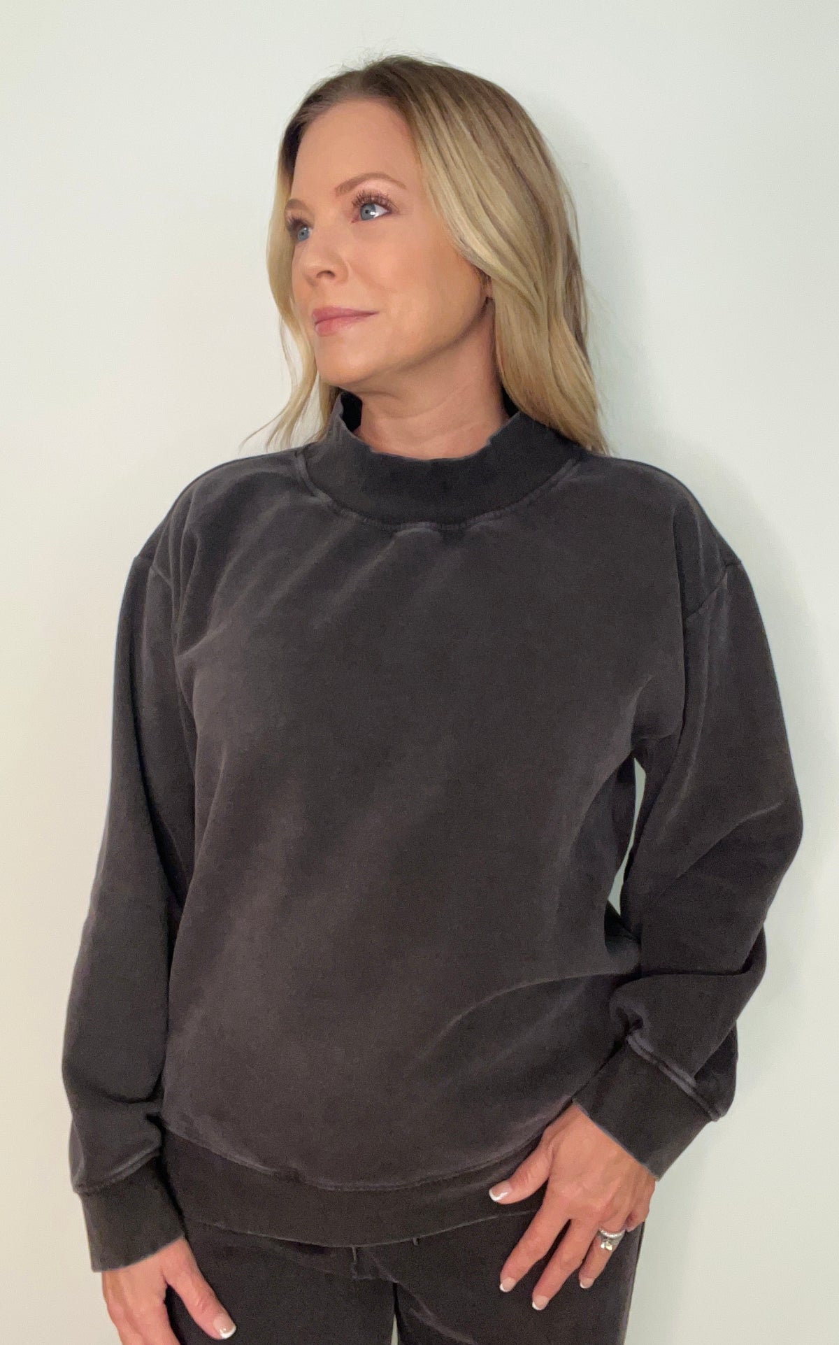 Ashford Mockneck Sweatshirt-Espresso