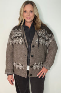 Alpine Lodge Cardigan-Mocha/Cream