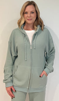 Saturdays Waffle Hoodie-Sage-Final Sale