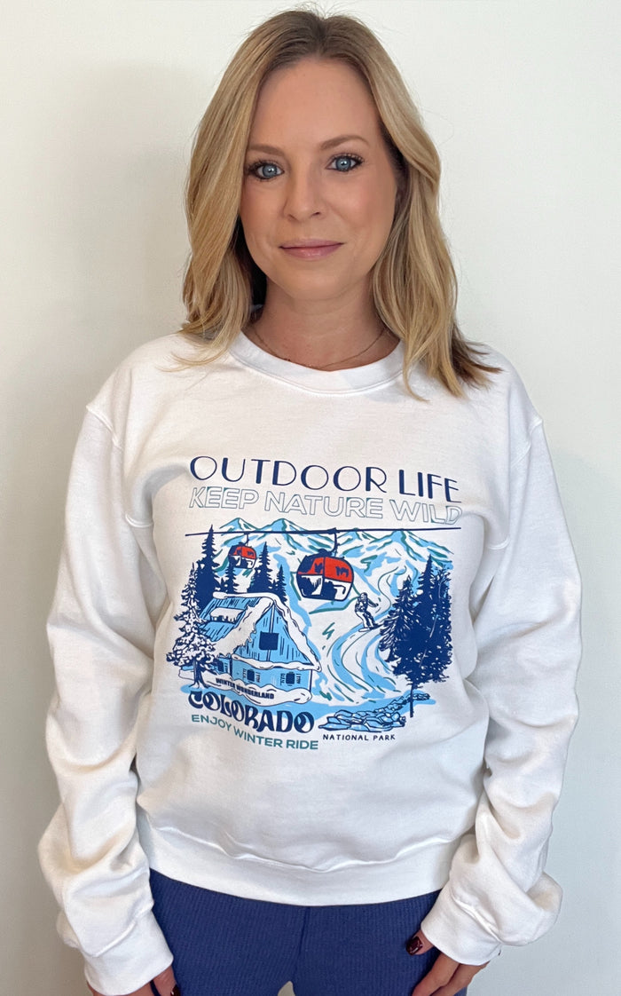 Winter Wonderland Sweatshirt-White-Final Sale