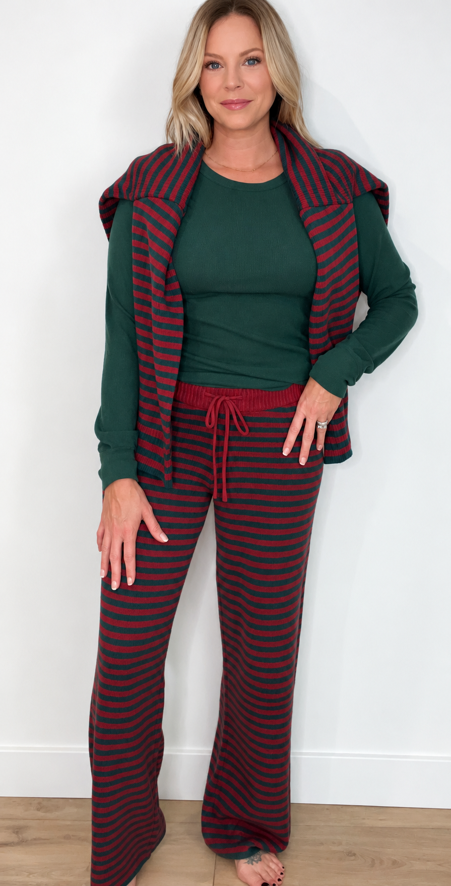 Merry & Bright Pants-Green/Red