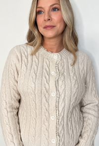 The Village Cardigan-Ivory