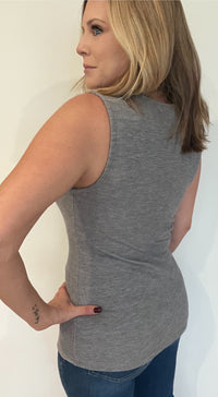 Tailored Ribbed Vest-Grey-Final Sale